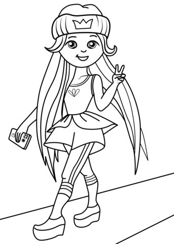 Hipster Princess Coloring Page